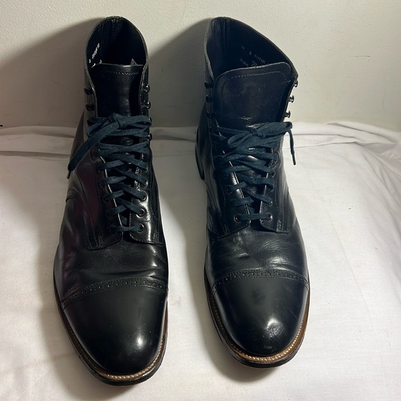 Stacy Adams Madison Black Leather Cap Toe High Top Dress Boots Men’s Size 14D - Picture 2 of 9